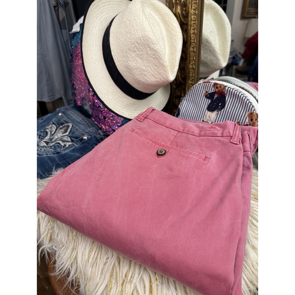 Tommy Bahama Borocay Coral Pink Chino Pants 34x32 Straight Prep Luxury - Picture 13 of 16